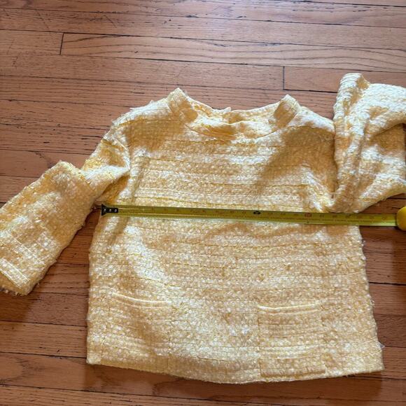 Chanel Women Yellow Skirt Set Cropped Boxy Jacket Jackie Neckline FR 36 US 4 - Picture 6 of 15